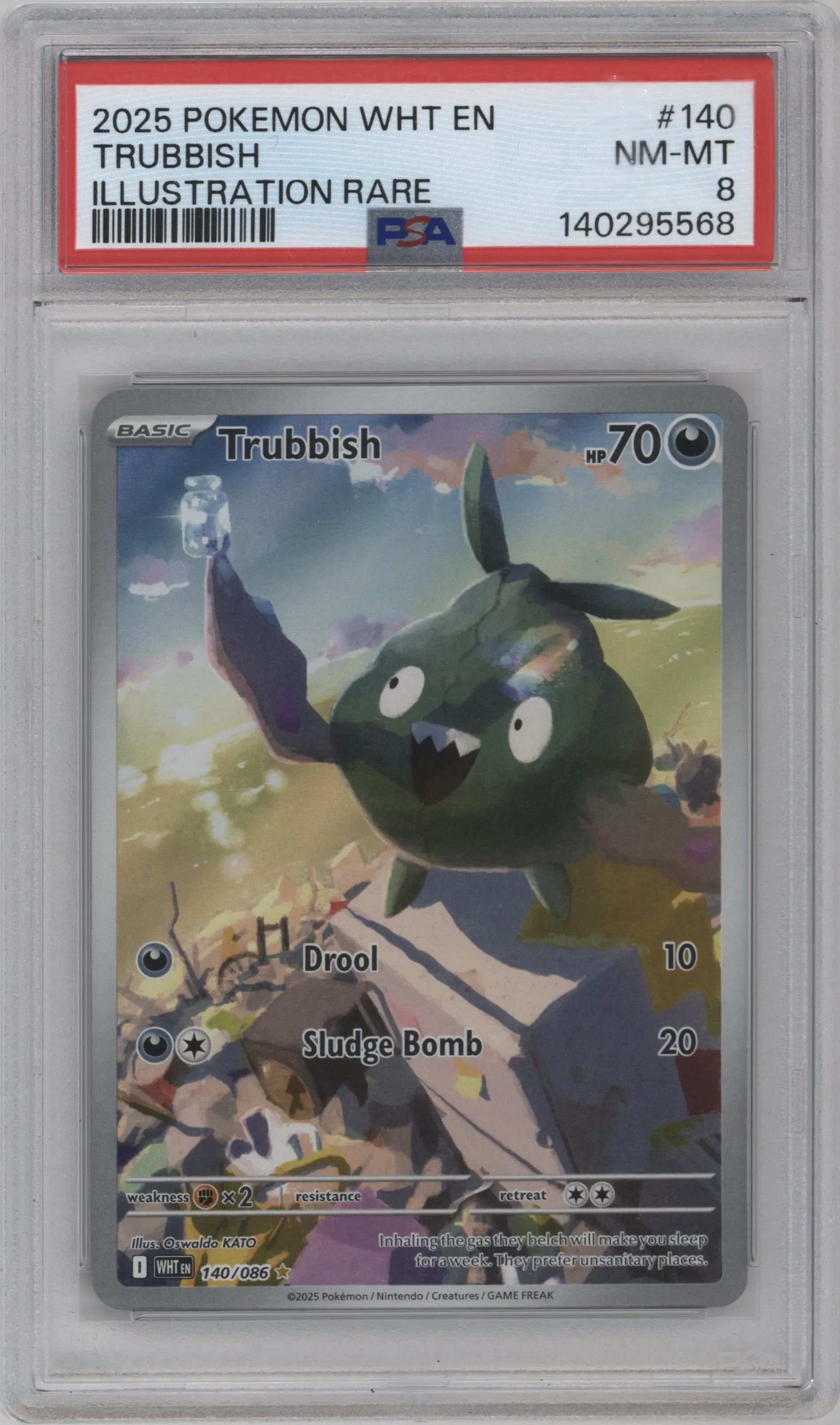2025 Pokemon SV White Flare Trubbish #140 PSA 8