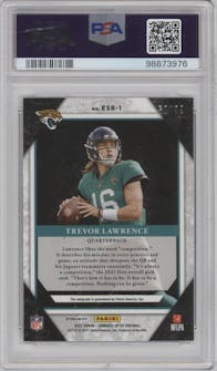 Trevor Lawrence from the 2021 Panini Donruss Optic set graded by PSA and given an overall grade of 9.