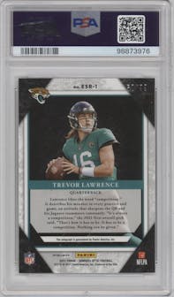 Trevor Lawrence from the 2021 Panini Donruss Optic set graded by PSA and given an overall grade of 9.