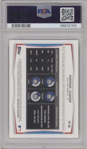 Aaron Judge from the 2014 Bowman Draft  set graded by PSA and given an overall grade of 9.