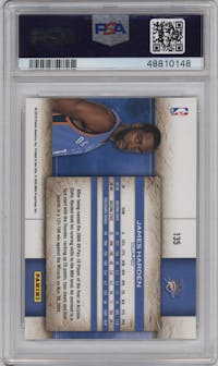 James Harden from the 2009-10 Panini Studio set graded by PSA and given an overall grade of 9.