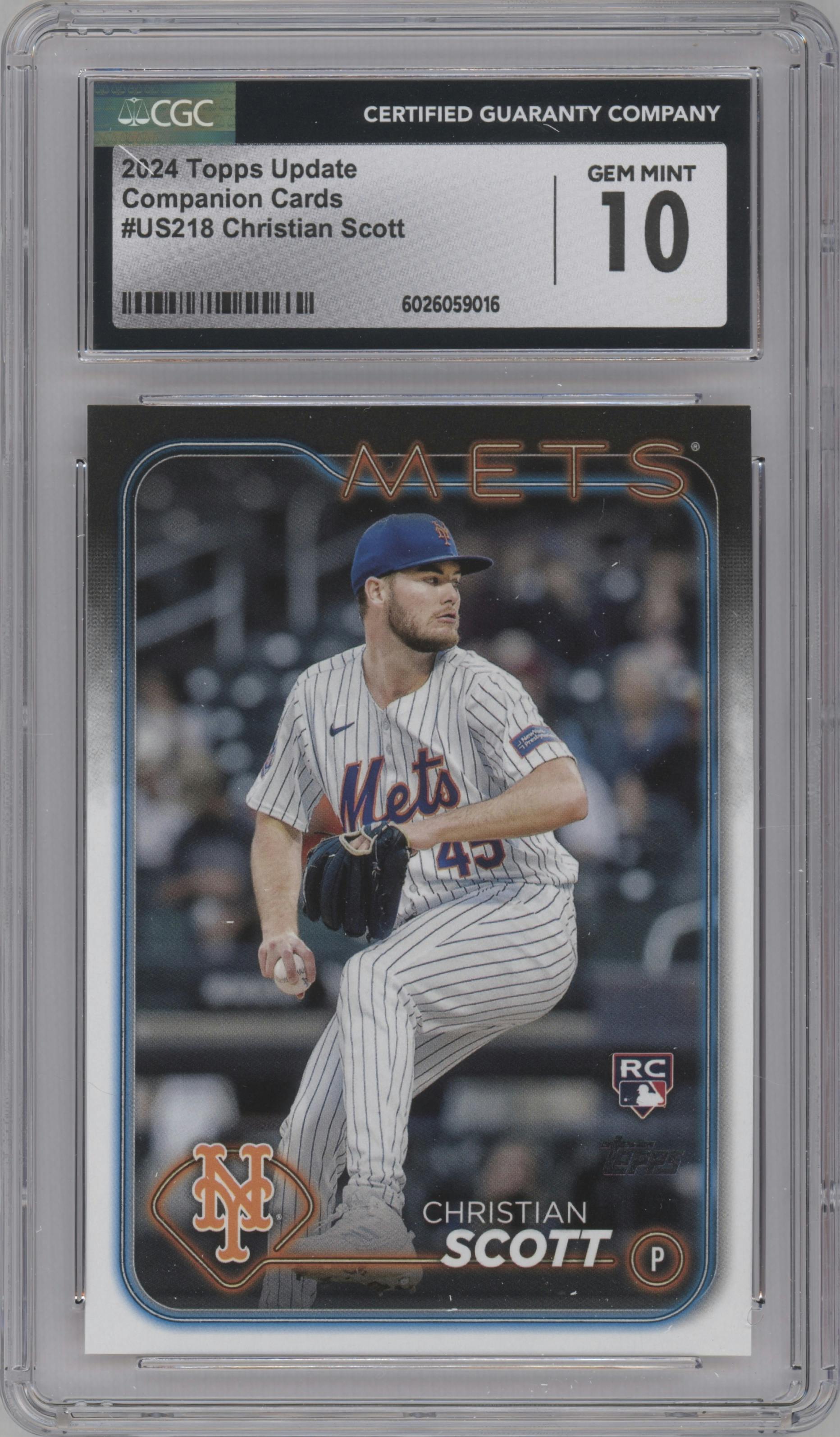 Christian Scott from the 2024 Topps Update set graded by CSG and given an overall grade of 10.