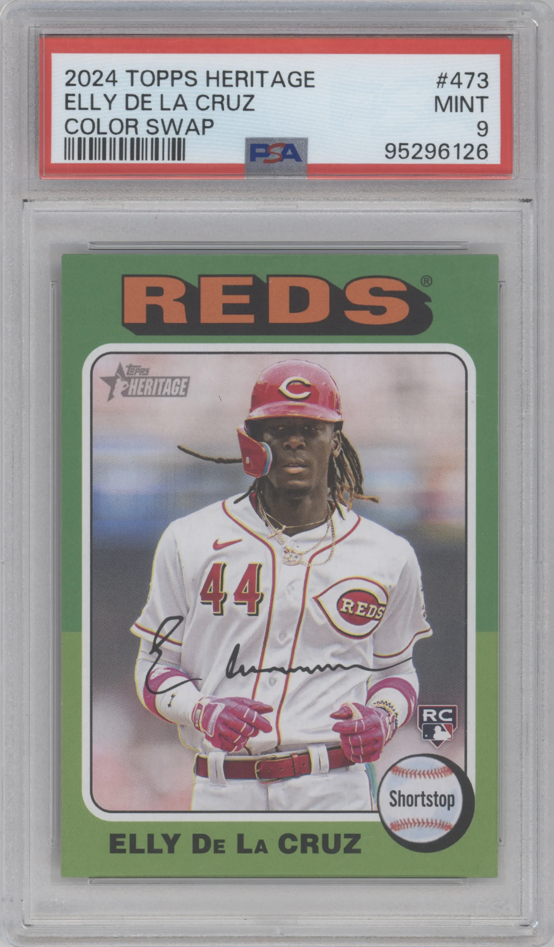 2024 Topps Heritage Color Swap Elly De La Cruz #473 PSA 9