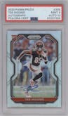 Tee Higgins from the 2020 Panini Prizm set featuring a Silver Prizm parallel graded by PSA and given an overall grade of 9.