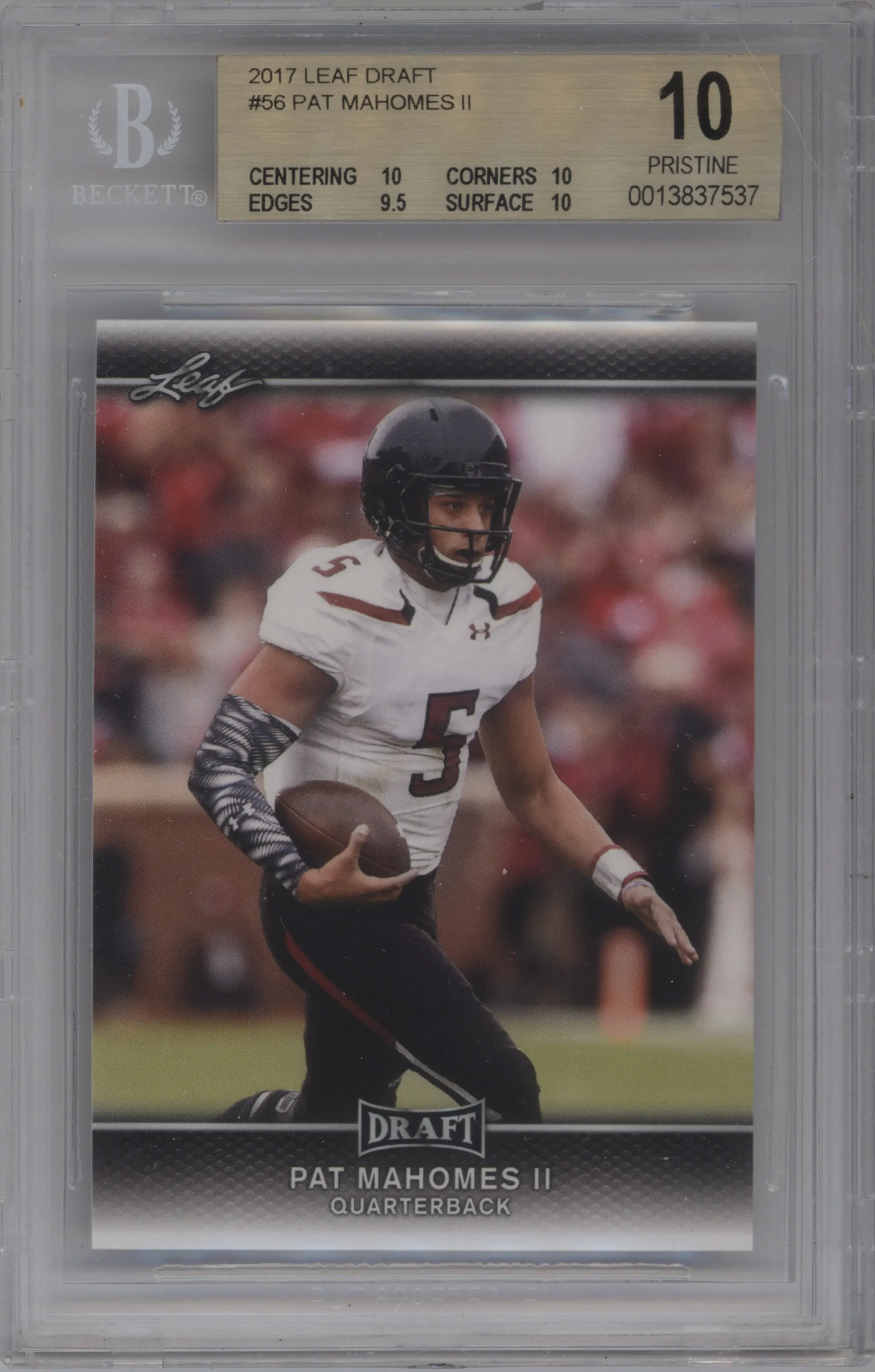 2017 Leaf Draft Pat Mahomes II #56 BGS 10