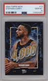 Stephen Curry from the 2024-25 Topps Now set graded by PSA and given an overall grade of 10.