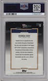 Stephen Curry from the 2024-25 Topps Now set graded by PSA and given an overall grade of 10.