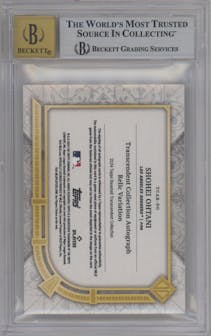 Shohei Ohtani from the 2024 Topps Transcendent Collection set graded by Beckett and given an overall grade of 8.5.
