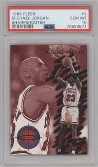 Michael Jordan from the 1993-94 Fleer set graded by PSA and given an overall grade of 10.