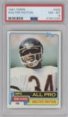 Walter Payton from the 1981 Topps  set graded by PSA and given an overall grade of 8.