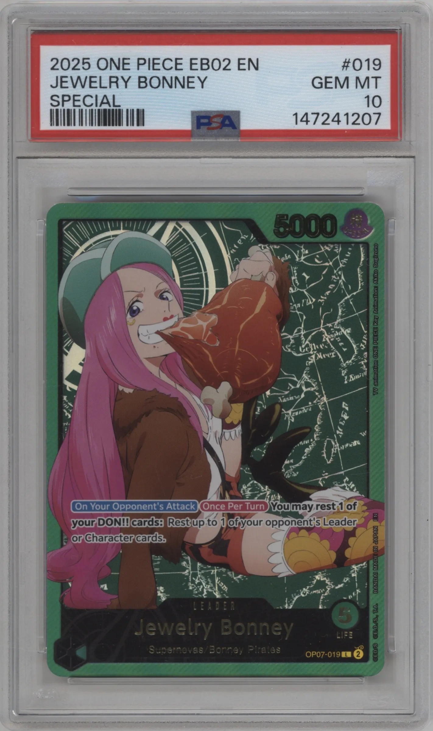 2025 One Piece Anime 25th Collection Jewelry Bonney L #OP07-019 L PSA 10
