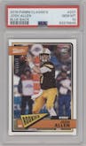 Josh Allen from the 2018 Panini Classics set featuring a Blue Back parallel graded by PSA and given an overall grade of 10.