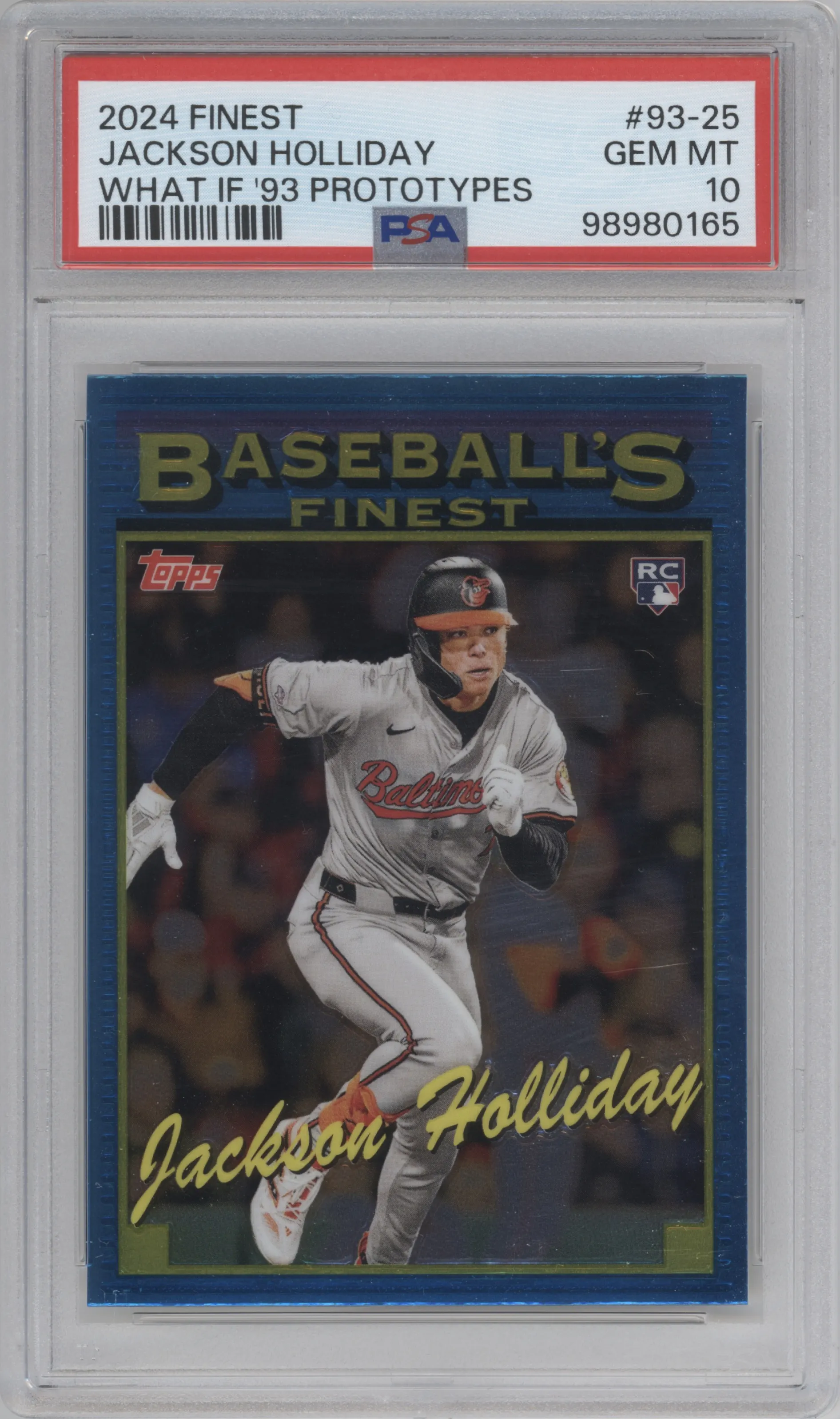 2024 Topps Finest What If...1993 FP Jackson Holliday PSA 10