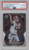 Stetson Bennett from the 2022 Bowman University Chrome set graded by PSA and given an overall grade of 10.