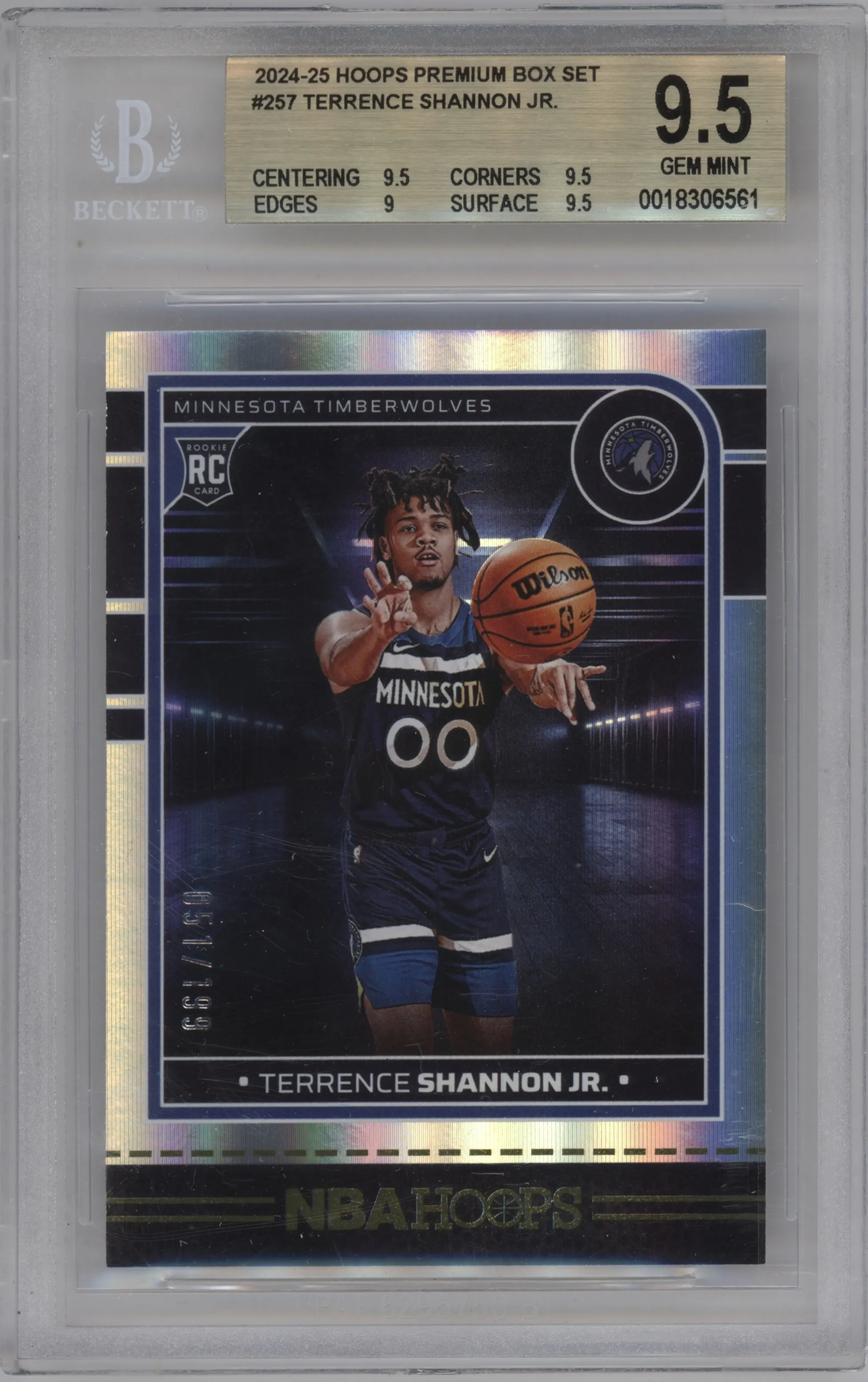 2024 Panini NBA Hoops Terrence Shannon Jr. Premium Box Set #257 BGS 9.5
