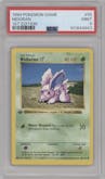 Nidoran from the 1999 Pokemon set graded by PSA and given an overall grade of 9.