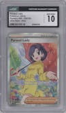 Parasol Lady from the 2023 Pokemon SV set graded by CSG and given an overall grade of 10.