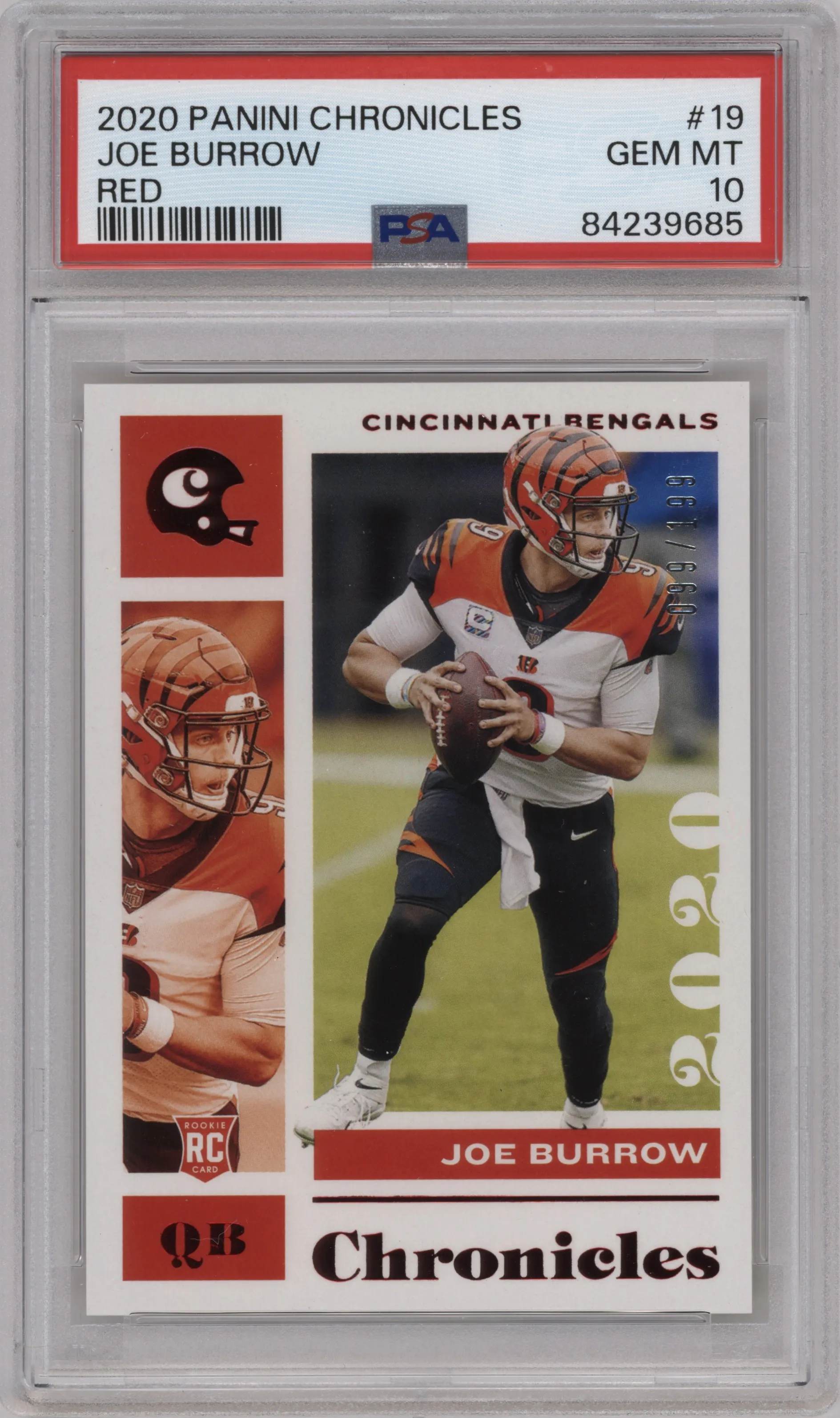 2020 Panini Chronicles Joe Burrow Red #19 PSA 10