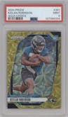 Keilan Robinson from the 2024 Panini Prizm set featuring a Choice Gold parallel graded by PSA and given an overall grade of 9.