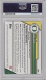 Bo Nix from the 2023 Bowman Chrome University set featuring a Pink Refractor parallel graded by PSA and given an overall grade of 10.