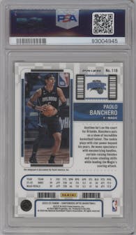 Paolo Banchero from the 2022-23 Panini Contenders Optic set graded by PSA and given an overall grade of 10.