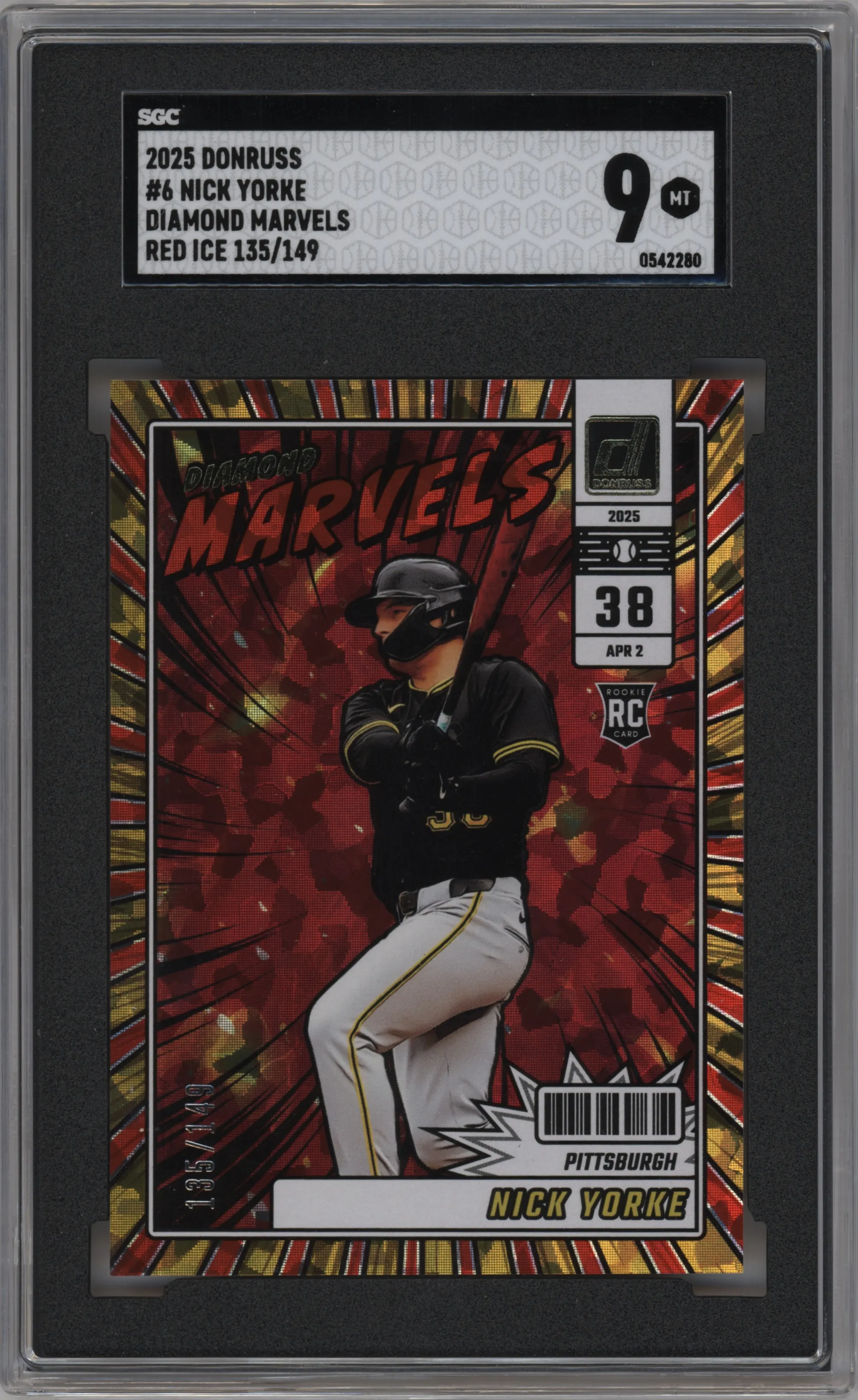 2025 Donruss Diamond Marvels Nick Yorke Red Ice #6 SGC 9