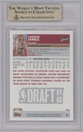 LeBron James from the 2003-04 Topps Collection set graded by Beckett and given an overall grade of 9.5.