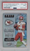Patrick Mahomes II from the 2018 Panini Contenders Optic set graded by PSA and given an overall grade of 9.