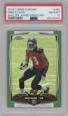 Mike Evans from the 2014 Topps Chrome set featuring a Green Refractor parallel graded by PSA and given an overall grade of 10.