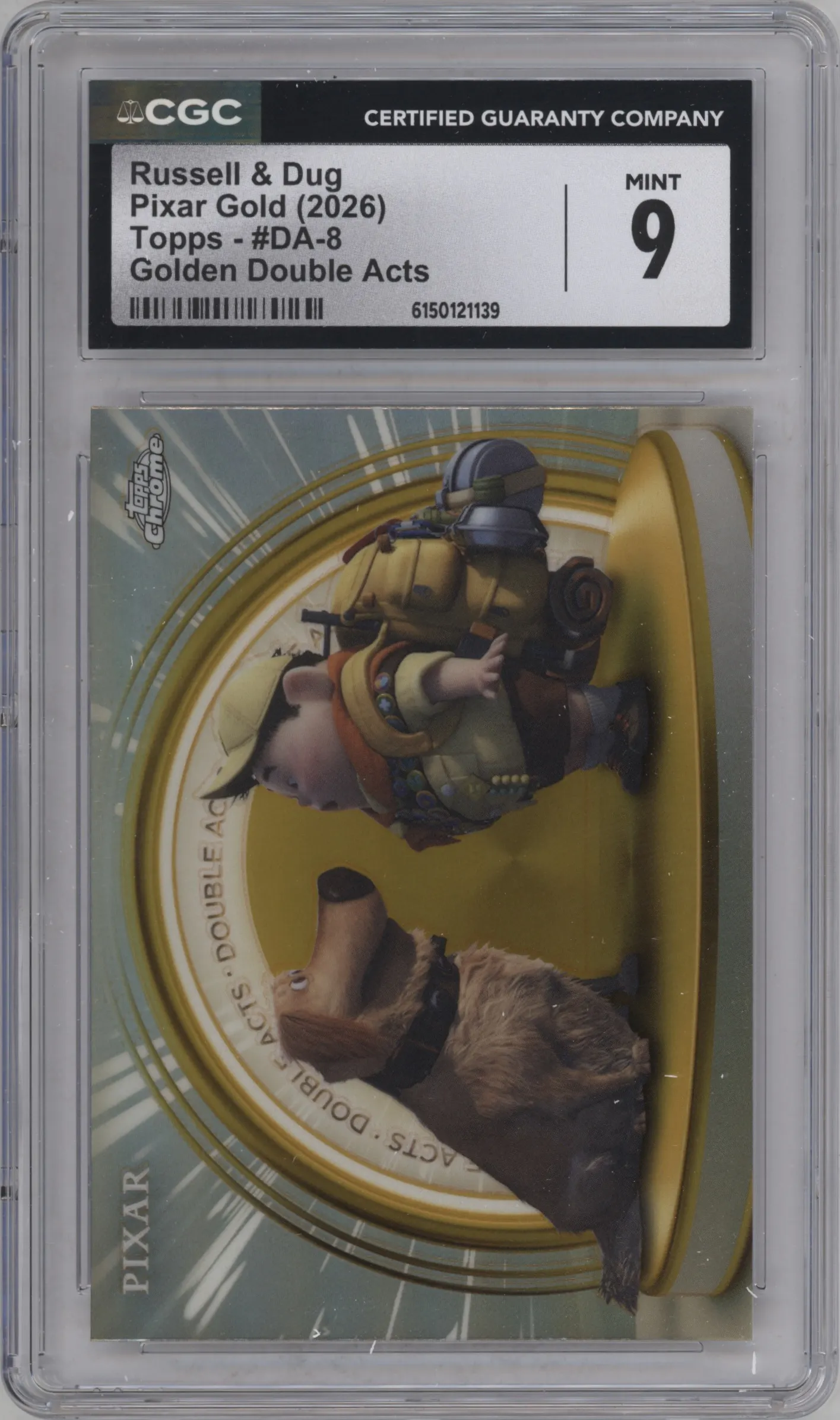 2025 Topps Pixar Gold Golden Double Act Russell/Dug #DA-8 CGC 9