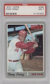 Tony Perez from the 1970 Topps set graded by PSA and given an overall grade of 7.