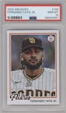Fernando Tatis Jr. from the 2022 Topps Archives set graded by PSA and given an overall grade of 10.
