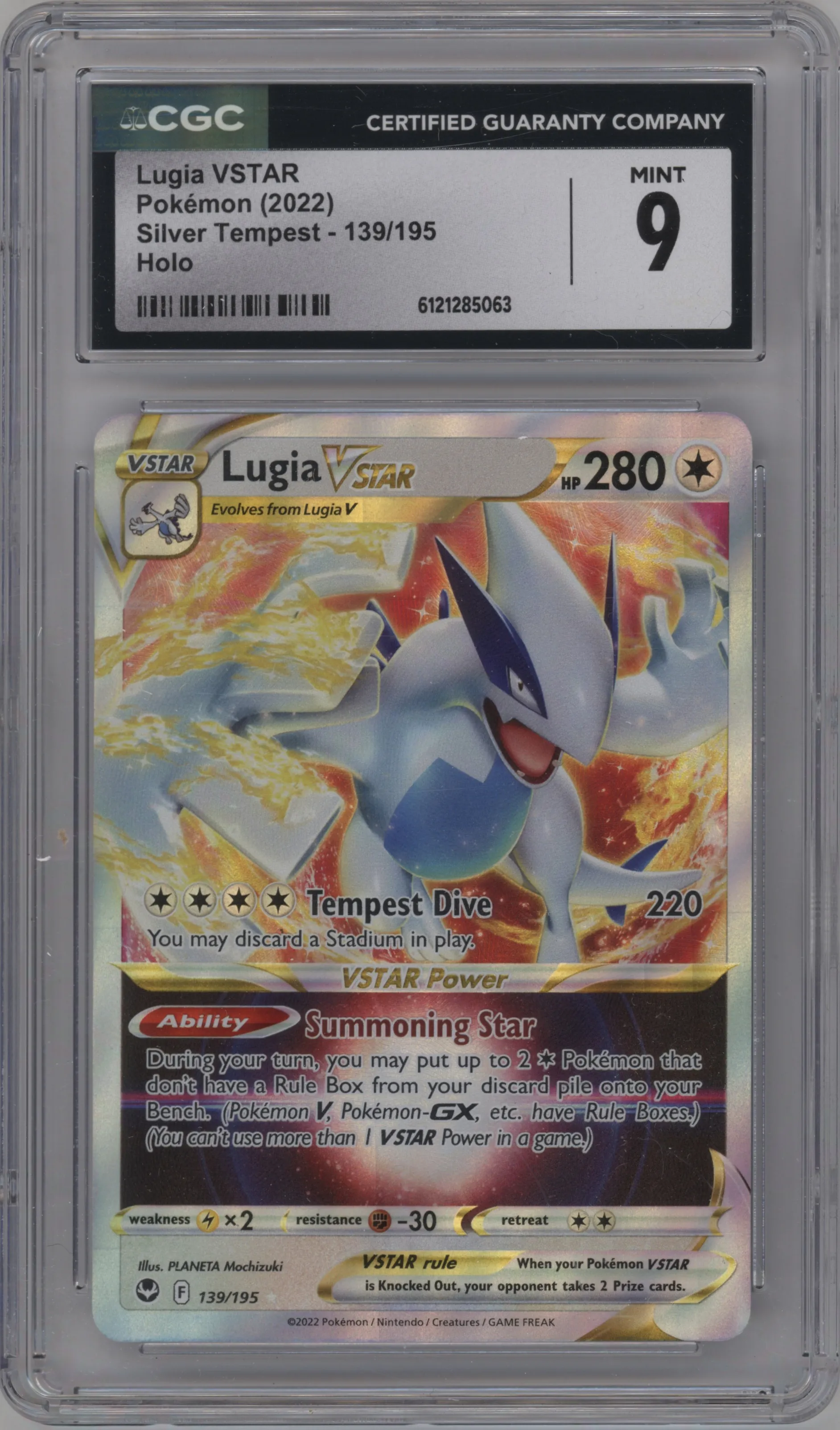 2022 Pokemon SWSH Silver Tempest Lugia VStar #139 CGC 9