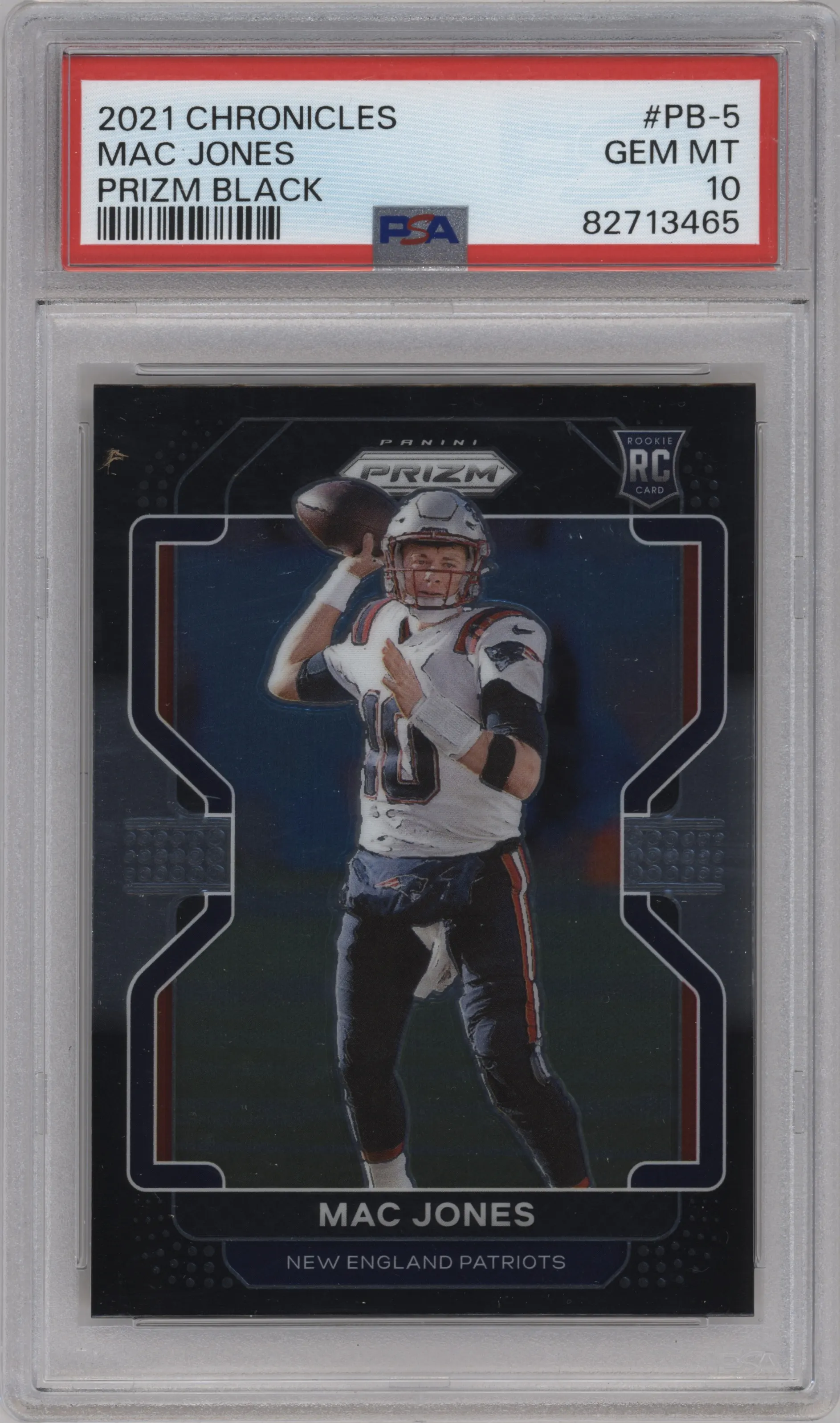 2021 Panini Chronicles Prizm Black Mac Jones PSA 10