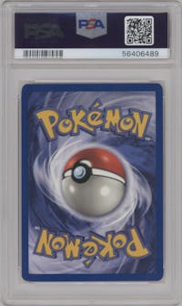 Pikachu from the 1999 Pokemon set featuring a Pokemon League parallel graded by PSA and given an overall grade of 9.