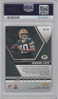 Jordan Love from the 2020 Panini Mosaic set graded by PSA and given an overall grade of 10.