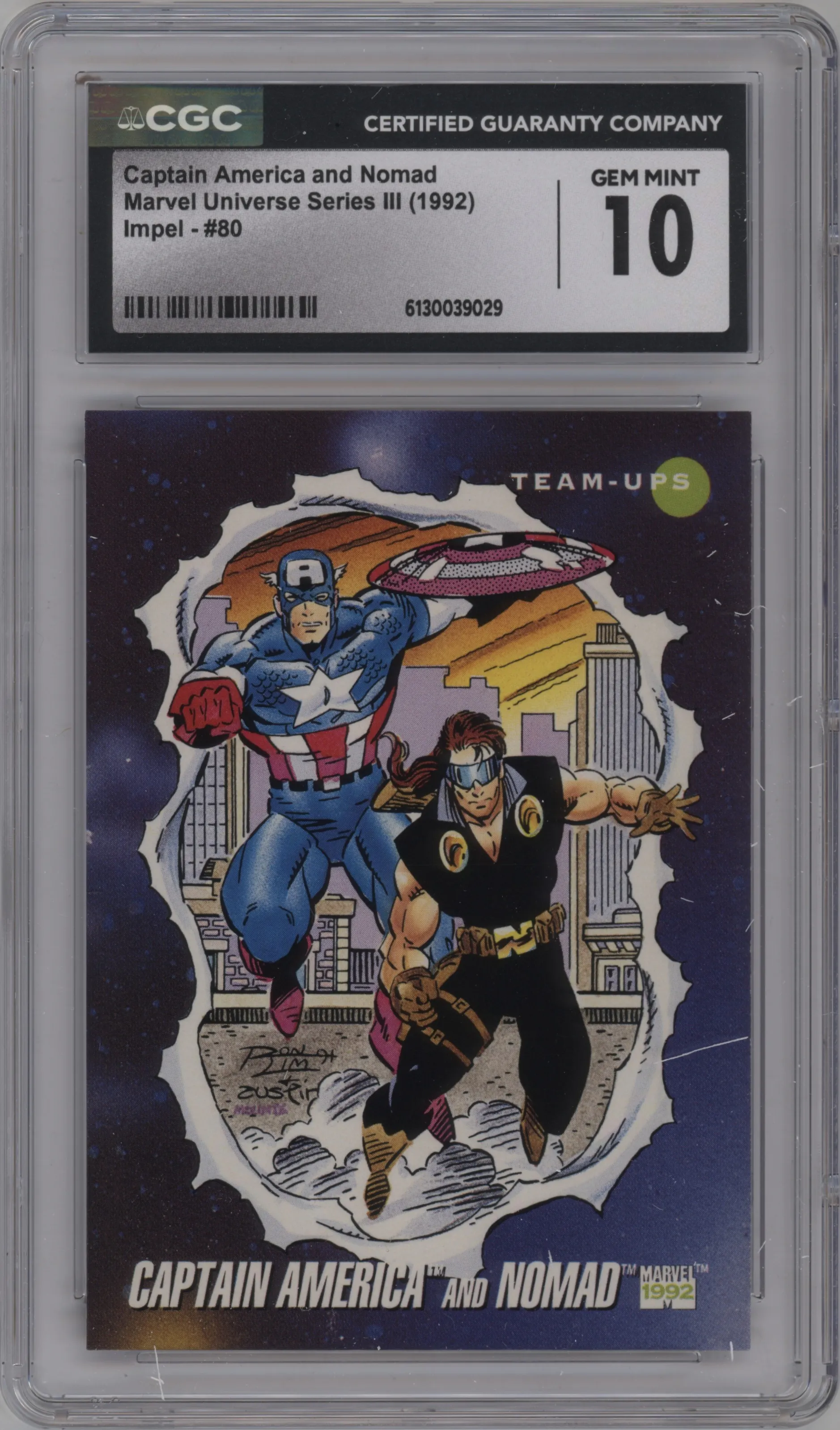 1992 Impel Marvel Universe Series 3 Captain America/Nomad #80 CGC 10