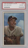Joe Adcock from the 1953 Bowman Color set graded by PSA and given an overall grade of 6.