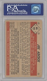 Joe Adcock from the 1953 Bowman Color set graded by PSA and given an overall grade of 6.