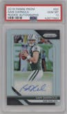 Sam Darnold from the 2018 Panini Prizm set graded by PSA and given an overall grade of 10.