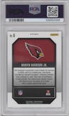 Marvin Harrison Jr. from the 2024 Panini Prizm set featuring a Green Prizm parallel graded by PSA and given an overall grade of 10.