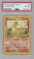 Charmander from the 1999 Pokemon set graded by PSA and given an overall grade of 10.