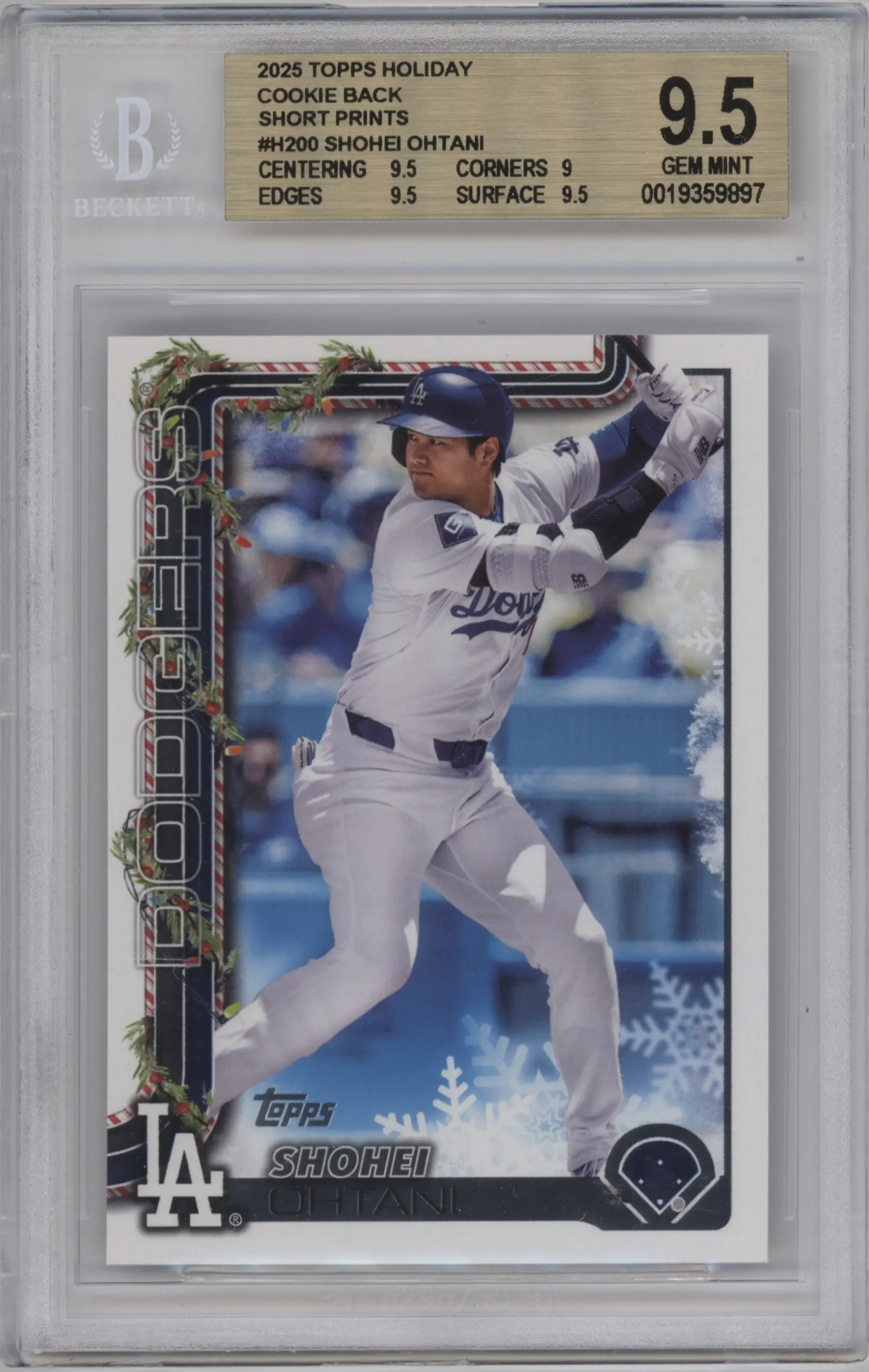 2025 Topps Holiday Holiday Back SP Shohei Ohtani #H200 BGS 9.5