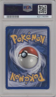 Charizard from the 2002 Pokemon  set graded by PSA and given an overall grade of 8.