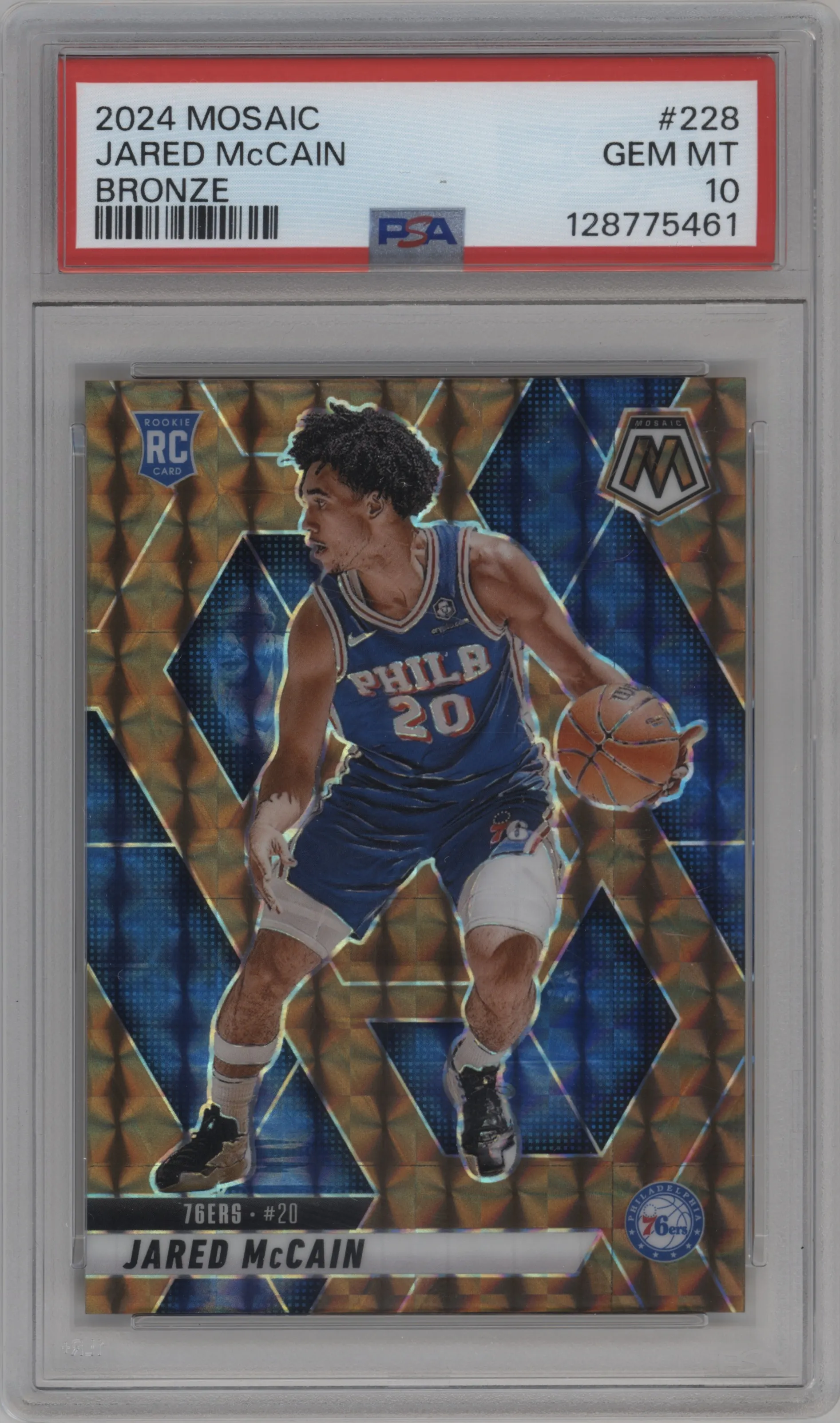 2024 Panini Mosaic Jared McCain Bronze Mosaic #228 PSA 10