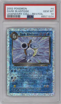 Dark Blastoise from the 2002 Pokemon  set graded by PSA and given an overall grade of 10.