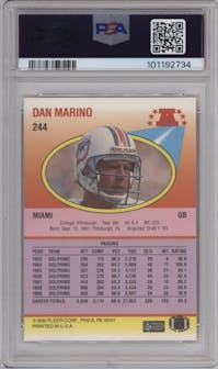Dan Marino from the 1990 Fleer set graded by PSA and given an overall grade of 9.
