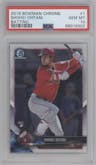 Shohei Ohtani from the 2018 Bowman Chrome set graded by PSA and given an overall grade of 10.