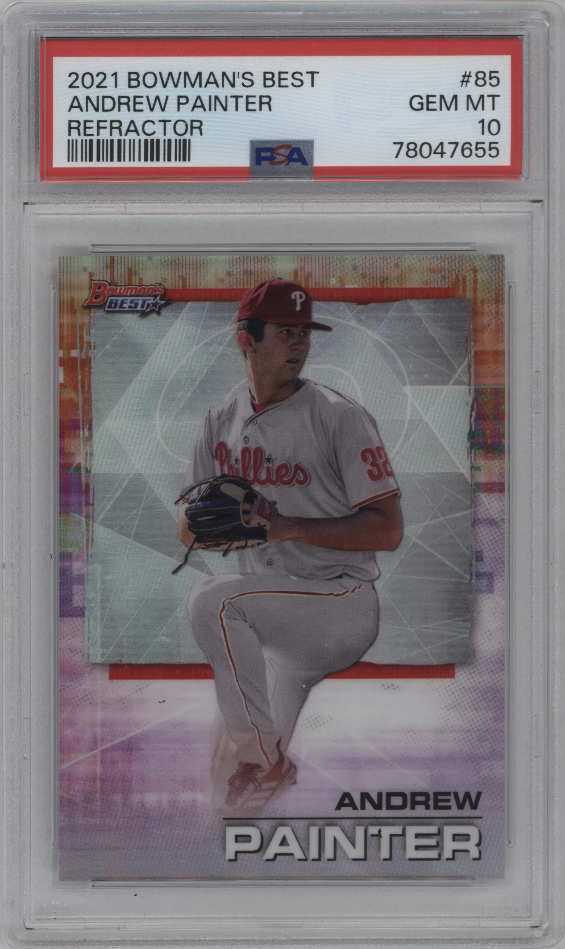 2021 Bowman’s Best Andrew Painter Refractor #85 PSA 10