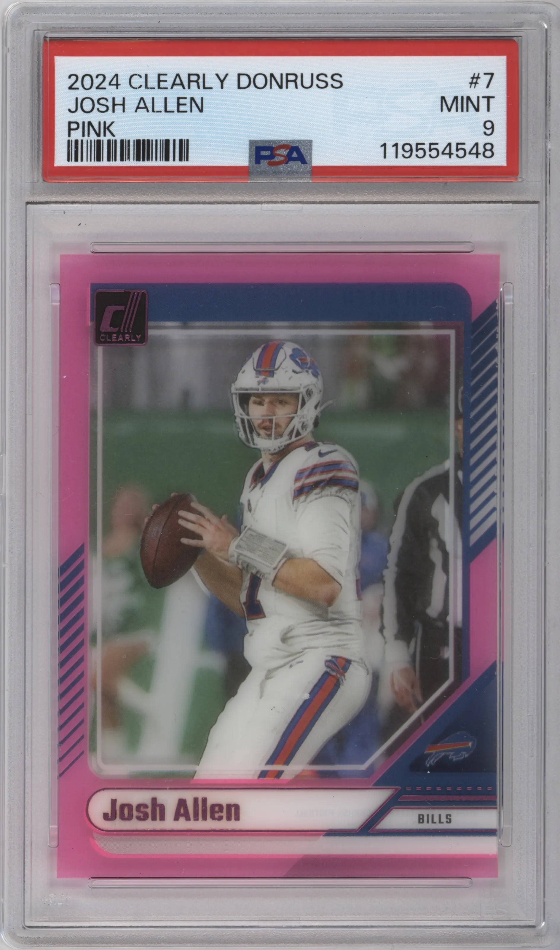 2024 Clearly Donruss Josh Allen Pink #7 PSA 9